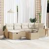 Exclusive House - 7 Pc Sofa Set Beige and Cream Polyrattan