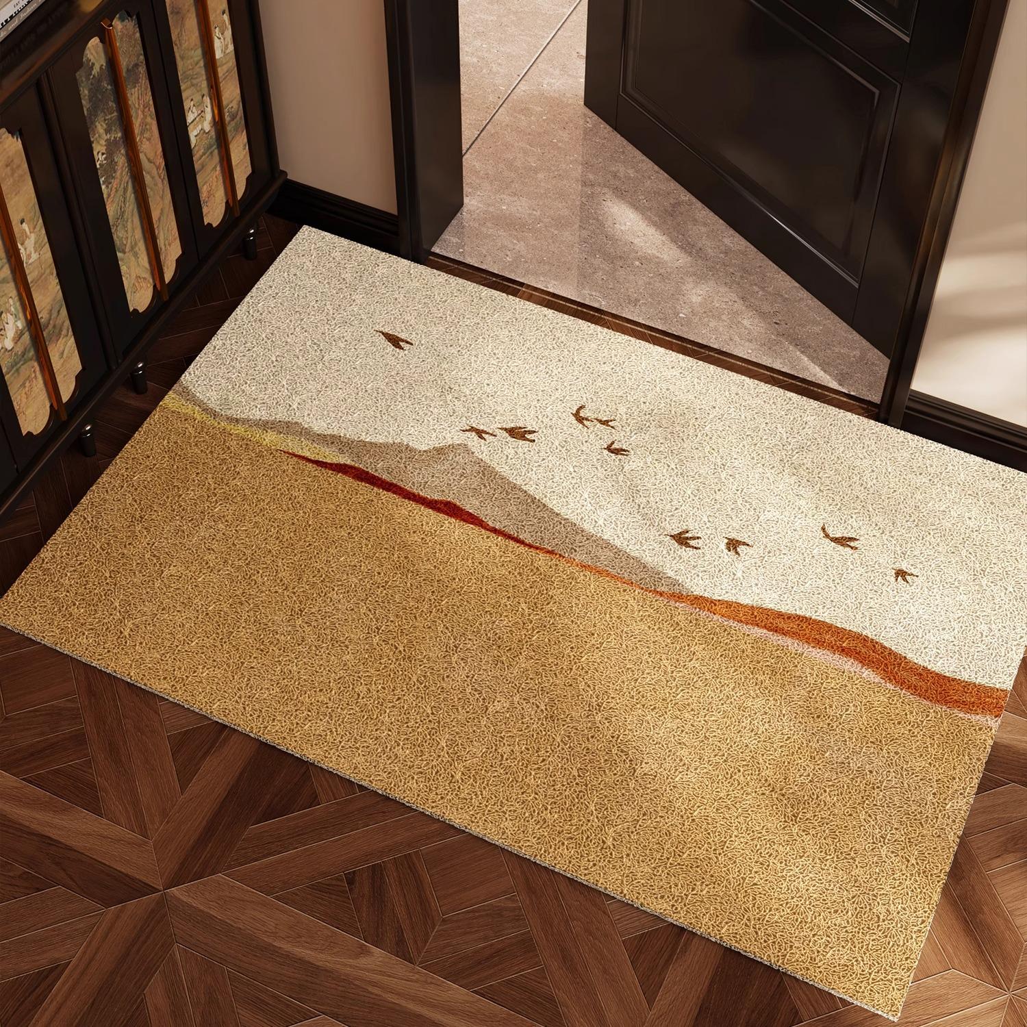Simple Wind Entry Door Silk Ring Floor Mat Light Luxury Carpet Entry Door Green Door Mat Foot Mat 40*60cm