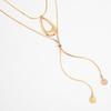 Pull Adjust Pendant Chain Teardrop Hollow Y Chain Multi Layer Layer Necklace  Night Event