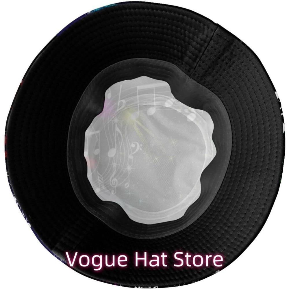 Musical Note Music Bucket Hats Summer Travel Fisherman Hat Reversible Bucket Hat Beach Sun Hats For Women Men
