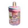 Water bottle cute large capacity plastic cup lady bubble flower teacup cartoon girl tea separation big belly straw cup