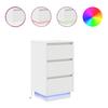 Nightstand with LED Lights White 38 x 34 x 65 cm