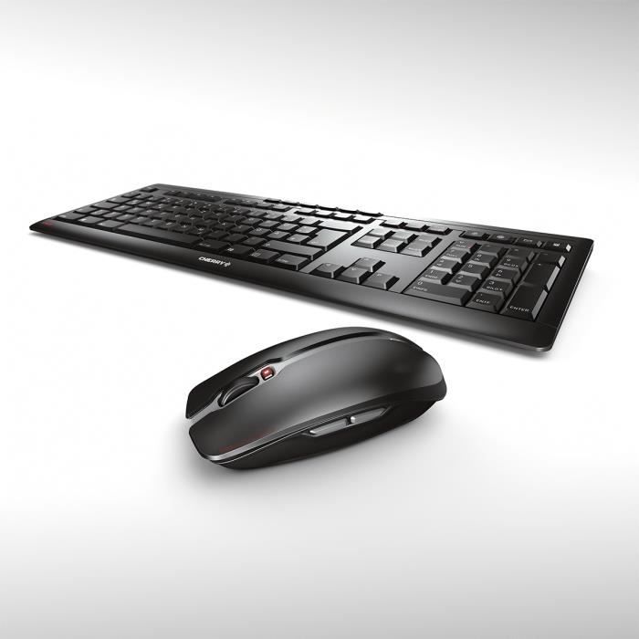 Clavier et souris sans fil - CHERRY - Stream Desktop - QWERTZ - 115 touches - Noir