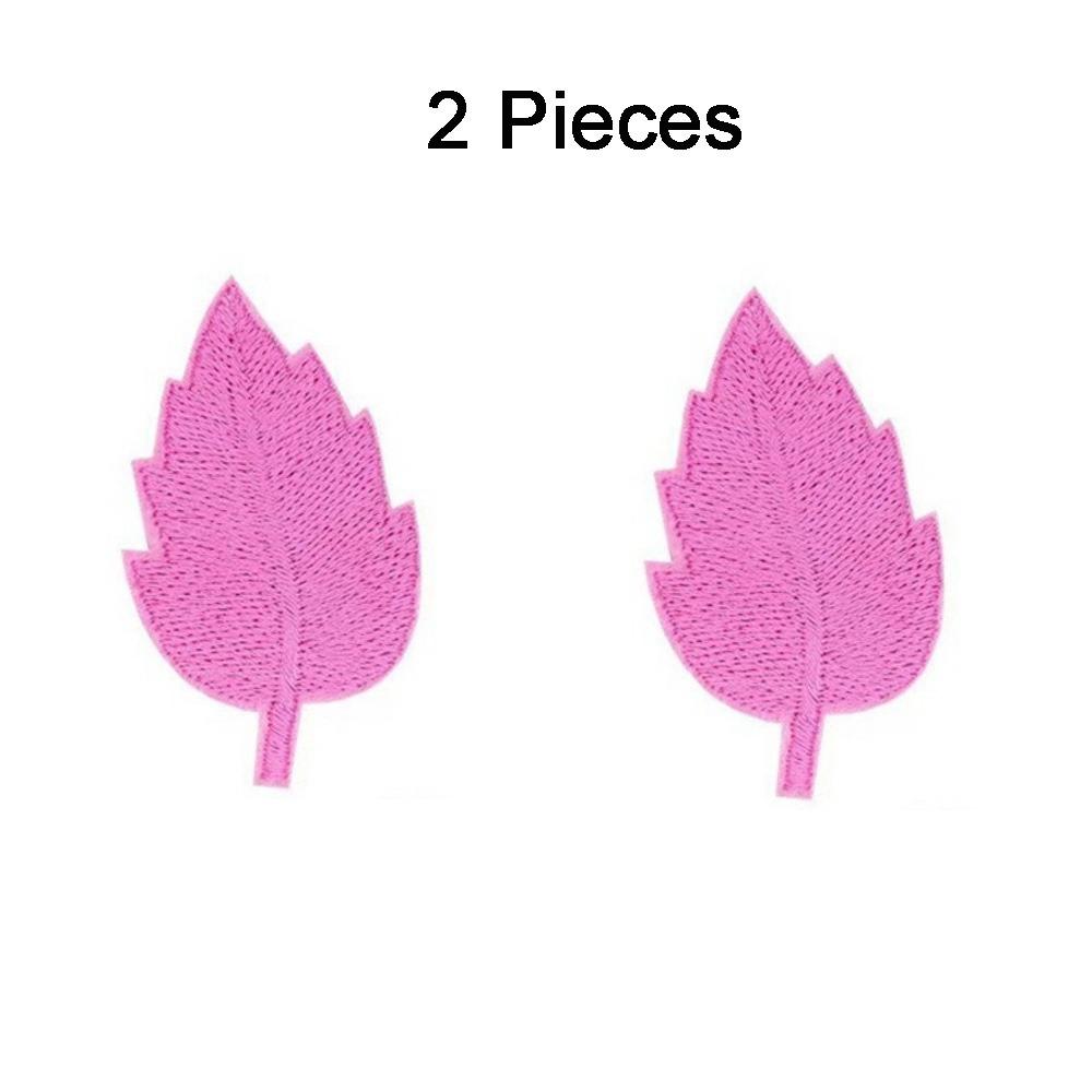 2PCS Lifelike Leaf Embroidery Parches Adhesive Iron On Embroidery Leaf Stickers No Sewing Needed Hole Repair Maple Patches