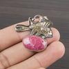 Natural Thulite Gemstone 925 Sterling Silver Jewelry Designer Pendant 1.22" AJP-2259