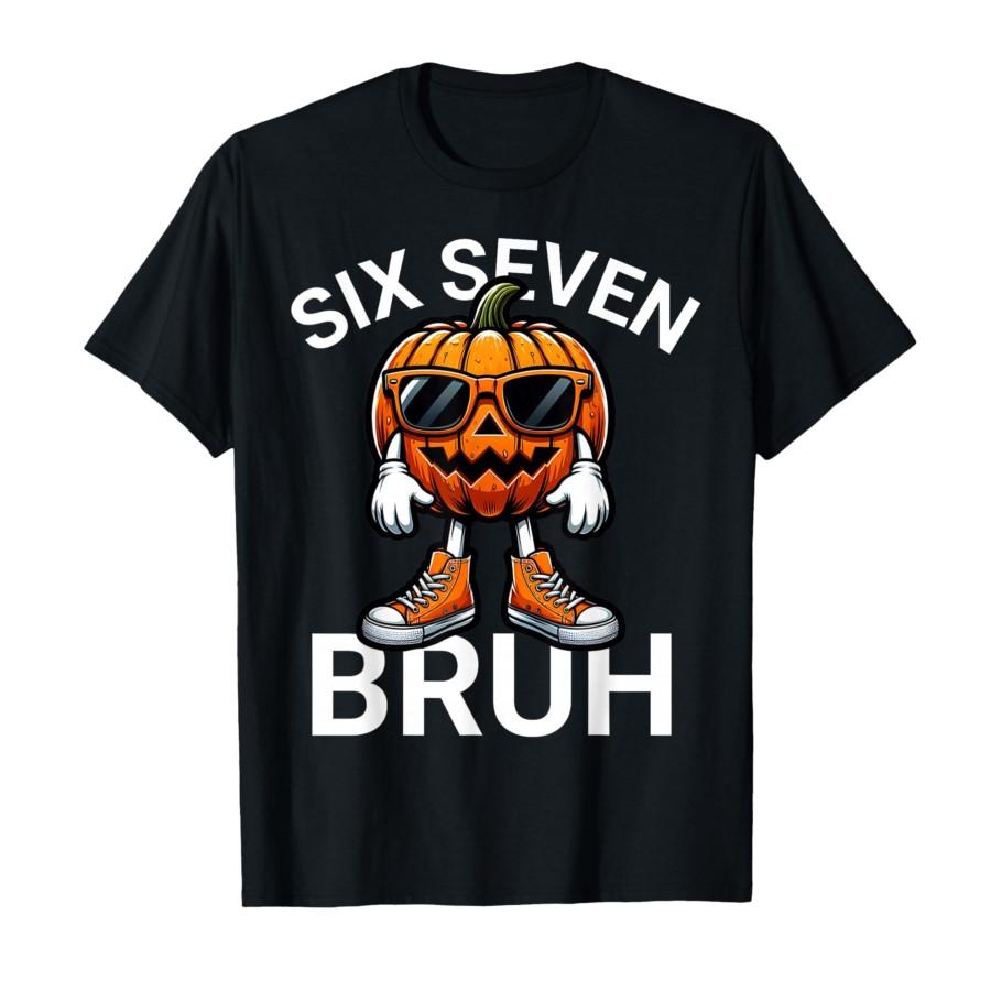 

Halloween Funny Six Seven Meme Brainrot Pumpkin T-shirt For Women T Shirts Short Sleeve Tops 3XL