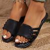2024 Summer Women's Flat Slippers Fashionable and Versatile Women's Beach Slippers Solid Color Casual Modern Slippers Zapatos