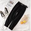 Women's High Waist Smoky Gray Ripped Jeans - Korean Style Loose Fit Harem Pants