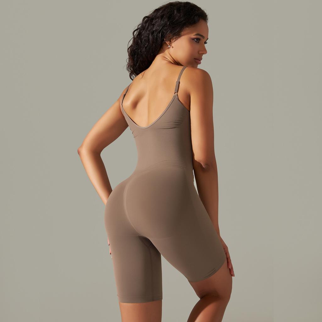 Seamless And Sexy Peach Hip One-piece Suspender Yoga Jumpsuit, Shapewear, Fitness Exercise Back Yoga Suit