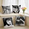 TTomieS Junji Ito Anime Cushion Cover Square Short Plush Pillow Case Living Room Sofa Home Decor Funda X