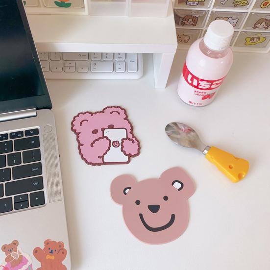 

Подставка для чашки, противоскользящая, противоожоговая, силиконовая подставка, милый кролик, чашка для напитков, кухонные аксессуары