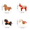 1Pc Horse Brooch New Year Gift Animal Clothing Accessories 2026 Zinc Alloy Cartoon Coforful Zodiac Emblem Sweater Pin
