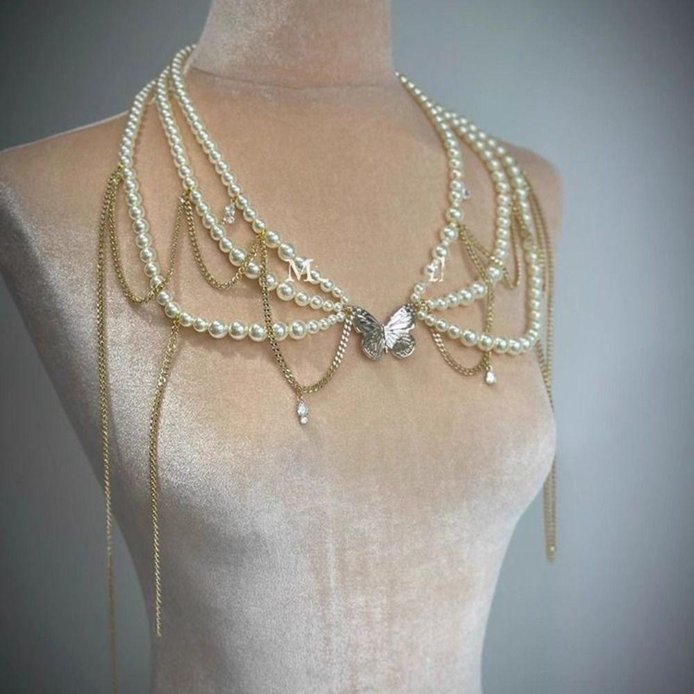 Elegant Y2k Waistband Korean Style Belly Chain Multilayer Pearl Waist Chain  Dress Accessories