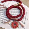 Chinese Mountain Ghost Money Hand-Woven Cinnabar Bracelet