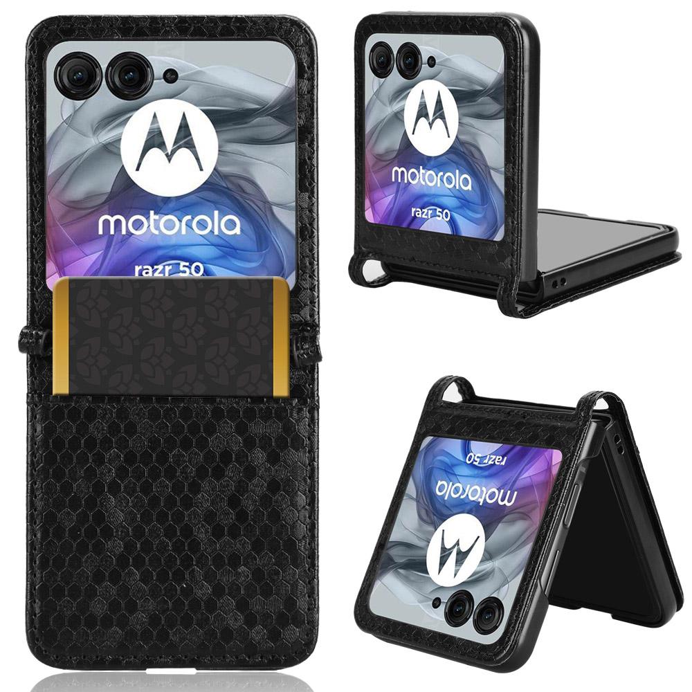 For Motorola Razr 60/Razr 50 5G Phone Case with Card Holder Imprinted Dot Pattern Leather Phone Cover