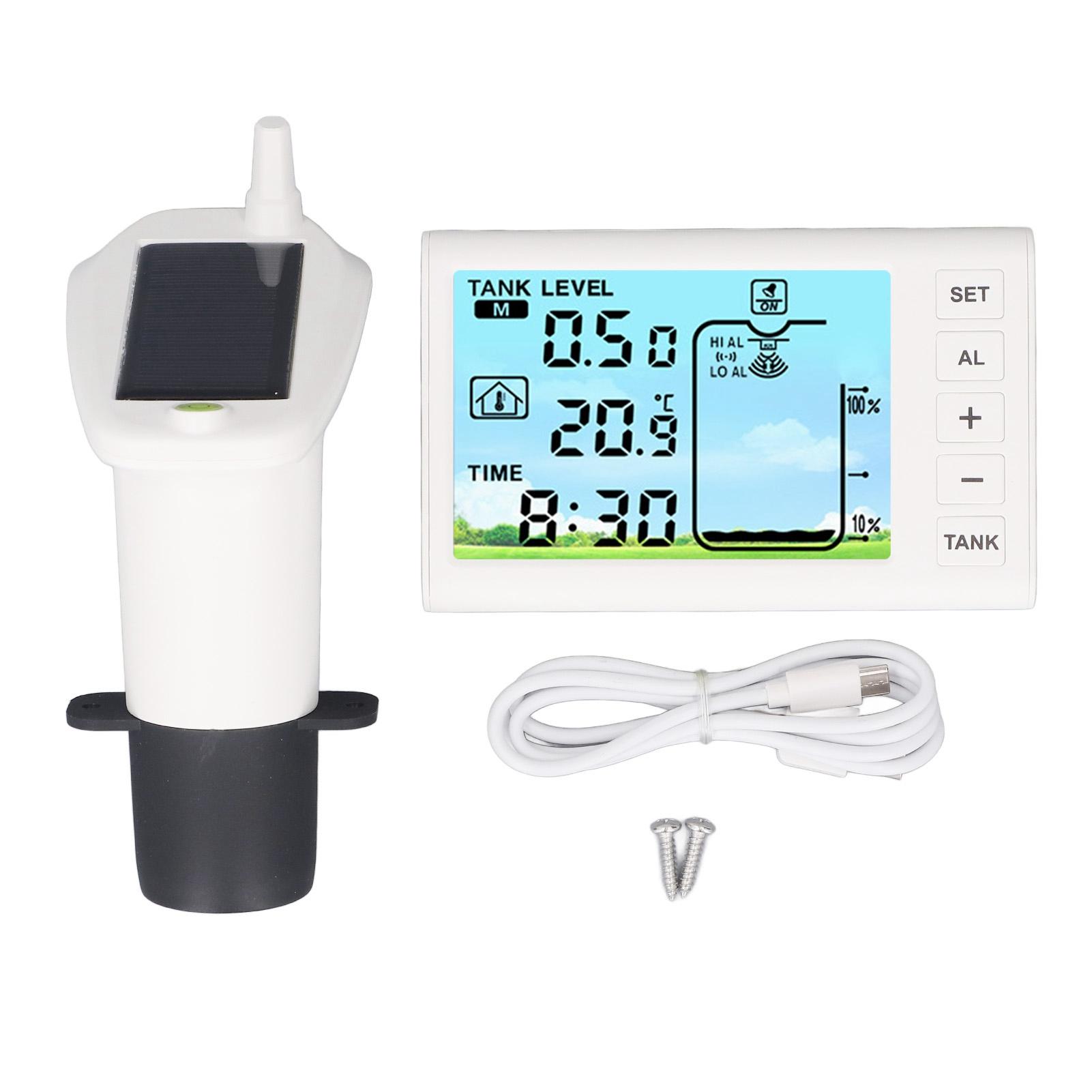 

Ultrasonic Level Sensor Water Tank Liquid Depth Meter Electronic Digital Display Receiver Transmitter for Household Use білий