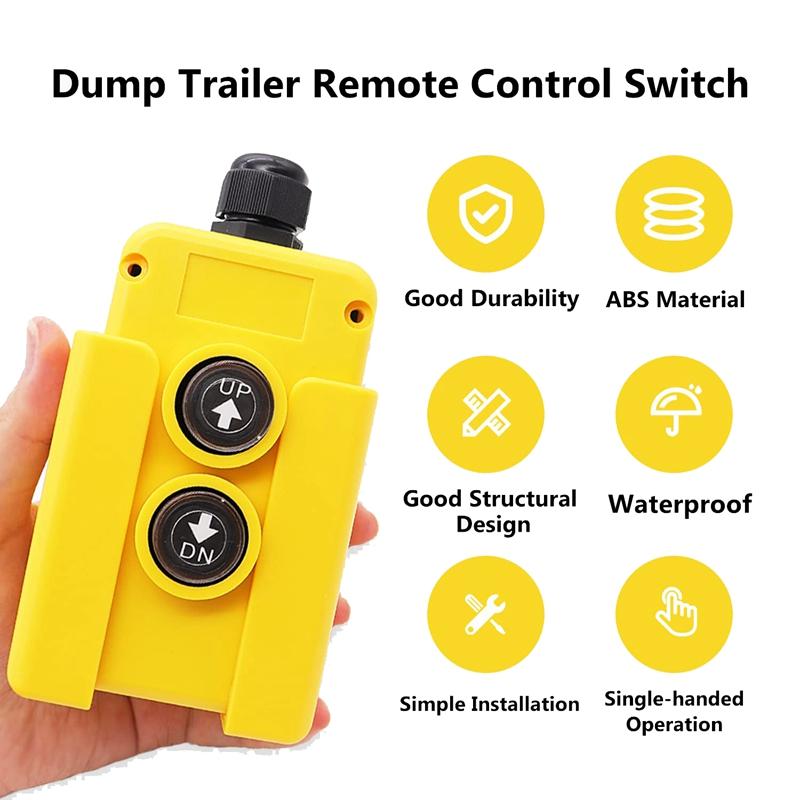 Dump Trailer Remote Control Switch 12V DC Up Down Control Switch Hydraulic Pump Power Acting Lift Unloading Truck XT