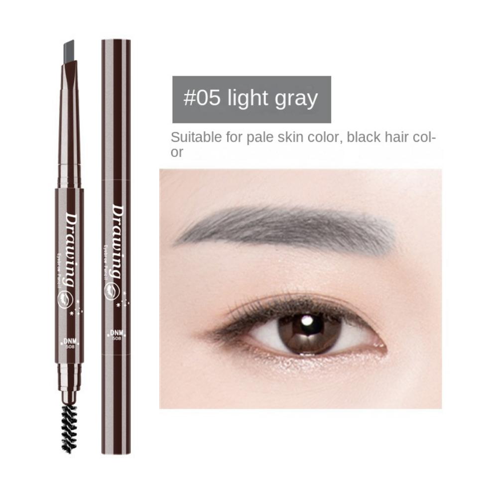 DNM Single 7-colour Double-ended Triangular Eyebrow Pencil with Brush for Natural and Easy Application for Beginners