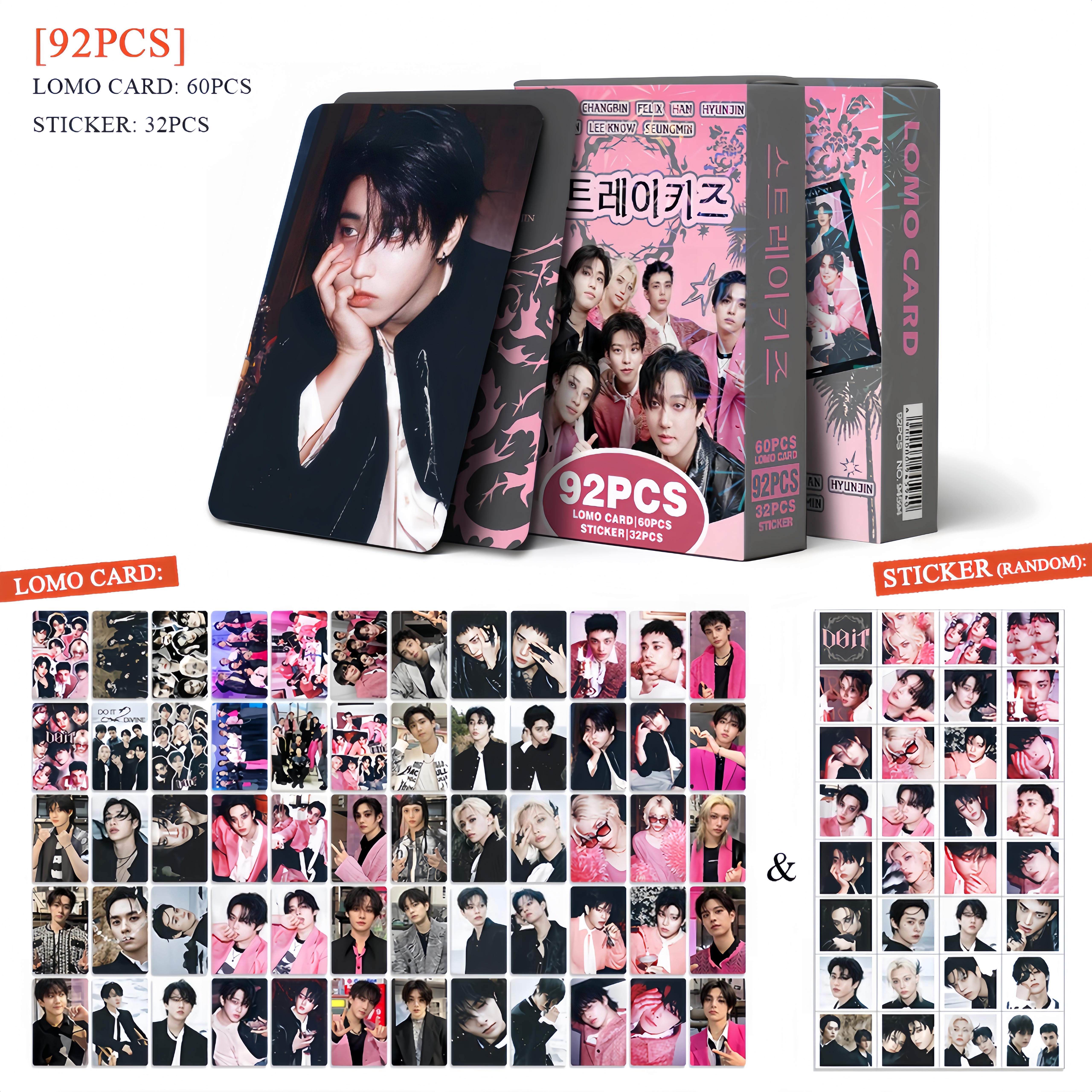 K-POP Stray Kids 92pcs LOMO Cards +Decal Photocards Stray DO IT Animation Merchandise Fan Presents Collector Cards 2026 Latest