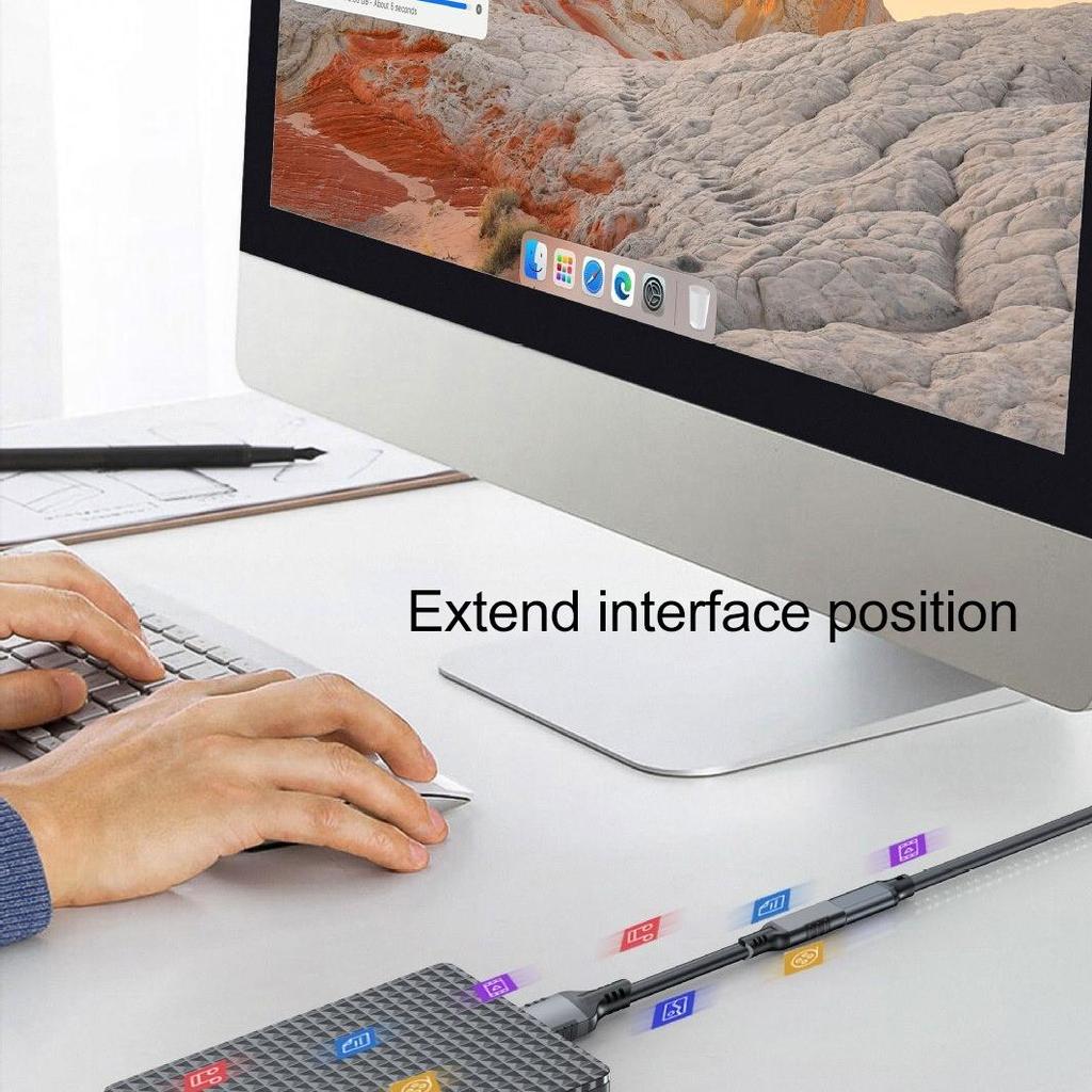 USB 3.2 Type C Extender Cable 20Gbps 8K HDR Video Support for Thunderbolt 3 4 External SSD Hard Drive Adapter