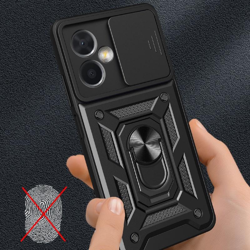 For Xiaomi Redmi Note 12 Pro 5G 4G Case Slide Camera Protect Armor Phone Case for Redmi Note 12S 5G  Magnet Holder Ring Cover