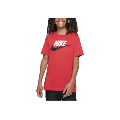 Sportswear Logo Print Round Neck Short Sleeve T-Shirt Kids Tops Red DV2579-659