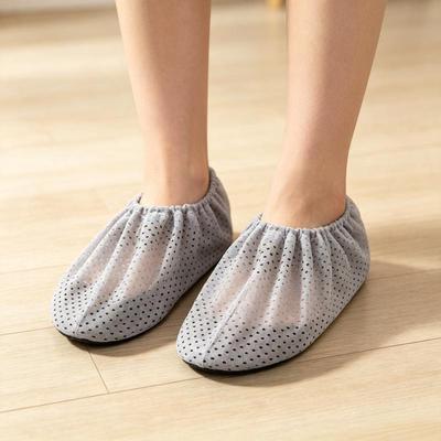 Washable Non-slip Dustproof Indoor Shoe Covers with Wear-resistant Cowhide Soles.