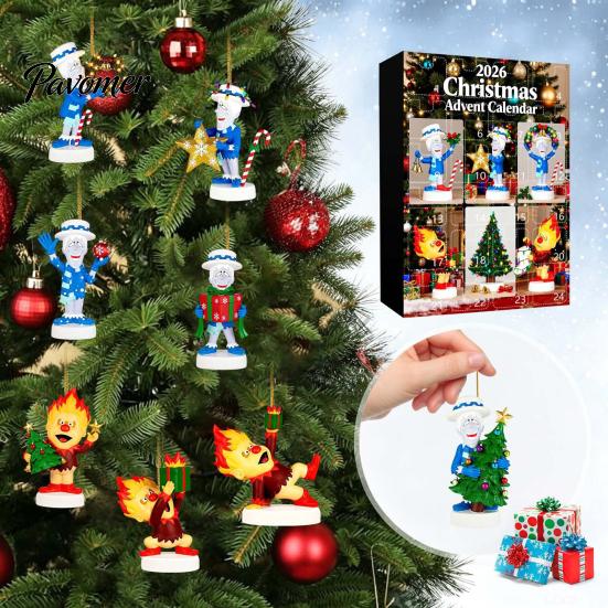 Advent Gift Boxes for Kids Christmas Calendar 2026, 24-Day Surprise Countdown with 24 to Acrylic Pendants, Anime Themed Collectible Gifts Kids, Adults