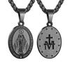 Virgin Mary Pendant Necklace for Women Amulet Christian Prayer Stainless Steel Jewelry Gift