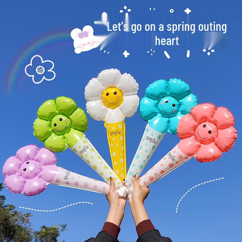Children s Day Flower & Balloon Party Decorations – Daisies & Smiley Faces for Birthdays & Photography