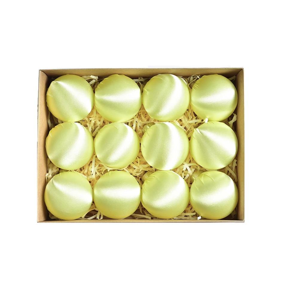 

12pcs Glossy Velvet Satin Christmas Ball 6cm Christmas Gifts Ball Indoor Outdoor Use Style 13