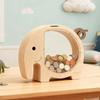 Wooden Elephant Piggy Bank Kids Coin Bank Savings Jar with Transparent Window Cute Unbreakable Money Box Birthday Gift for Boys Girls
