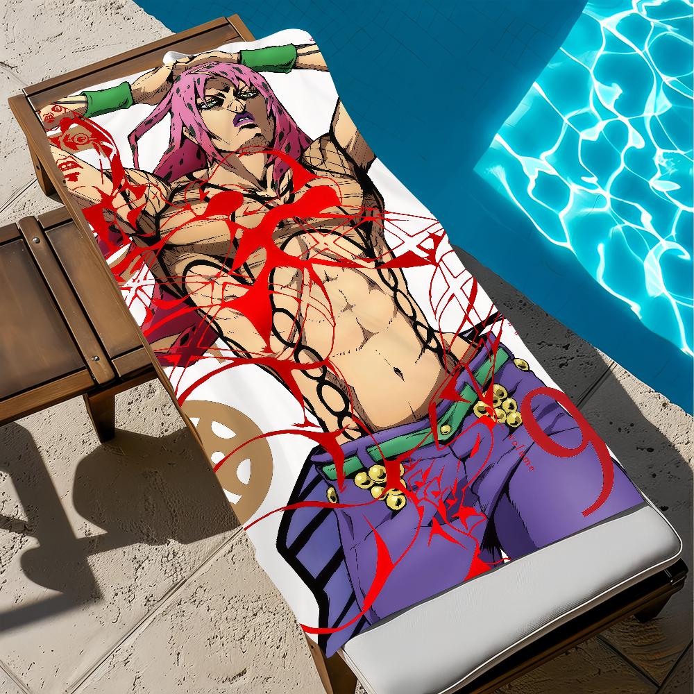 Anime J-JoJo süßes Bizarres Handtuch Groß Schnelltrocknendes Mikrofaser weich Strandtuch für Reise Fitness Sauna Baden Camping