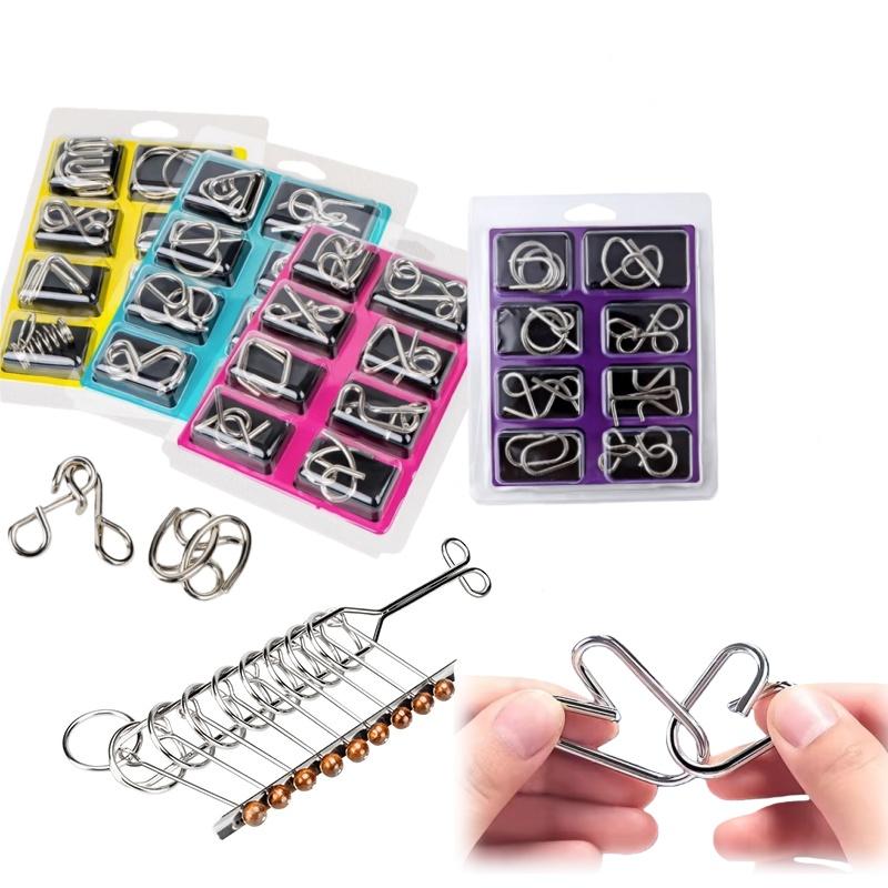 Nine link series puzzle set with 8-piece metal buckle and detachable Buckle adult stress relief toy gift