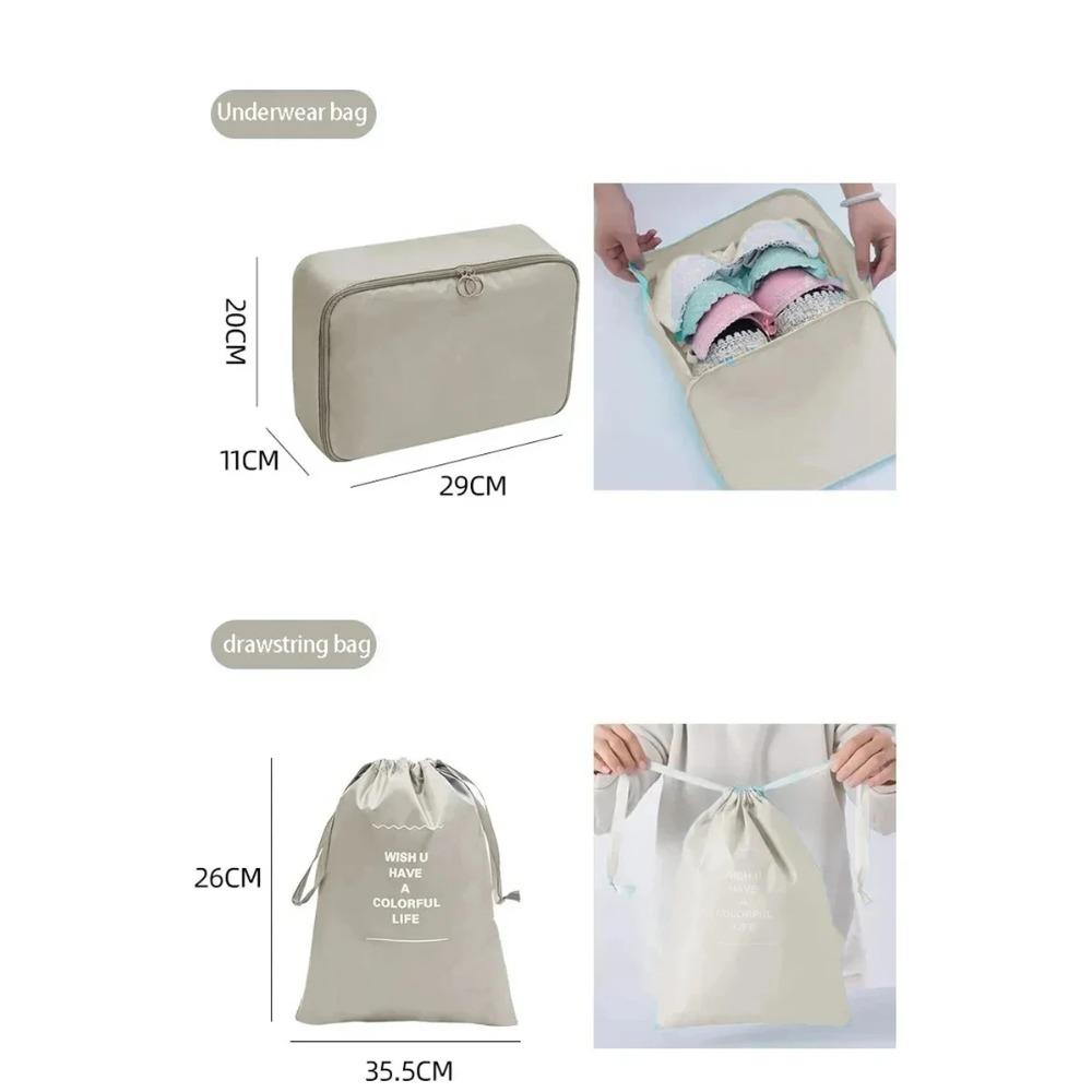 7/10 Stück Set Reise-Organizer Aufbewahrungstaschen Koffer Packwürfel Hüllen Tragbarer Kleiderschrank Gepäck Kleidung Schuhbeutel Faltbar