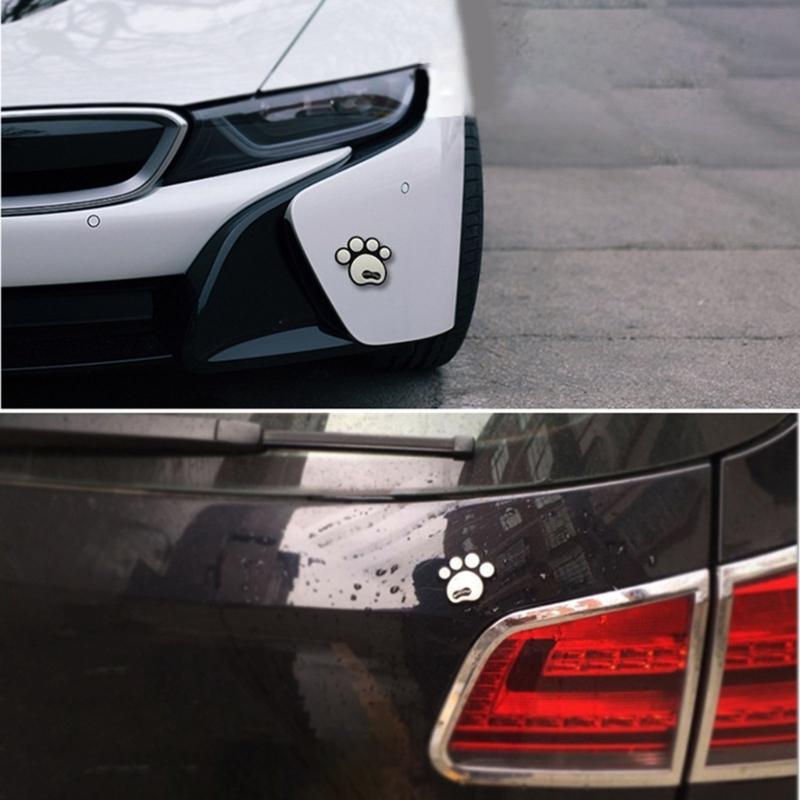 8Pcs Auto Rearview Mirror Stickers Cute Dog Paw Footprint Stickers Anti-Scratch Stickers Anti-skid Protector Stickers