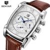 Men's Quartz Waterproof Multifunctional Wristwatch with Leather Strap - Model 5113.