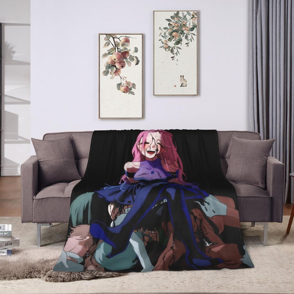 Alien Stage Anime Szene Poster Decke Warm Weich Muster Plüsch Überwurfdecke für Sofa Bett Flanell Tagesdecke Bettbezug