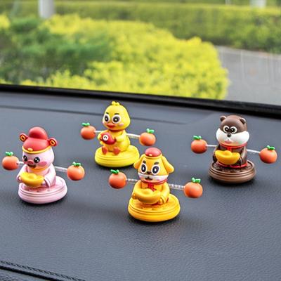 Car Dashboard Ornaments Shaking Spring Animal Figurine Lucky Car Decor for Vehicle Dashboard Automotive Truck SUV