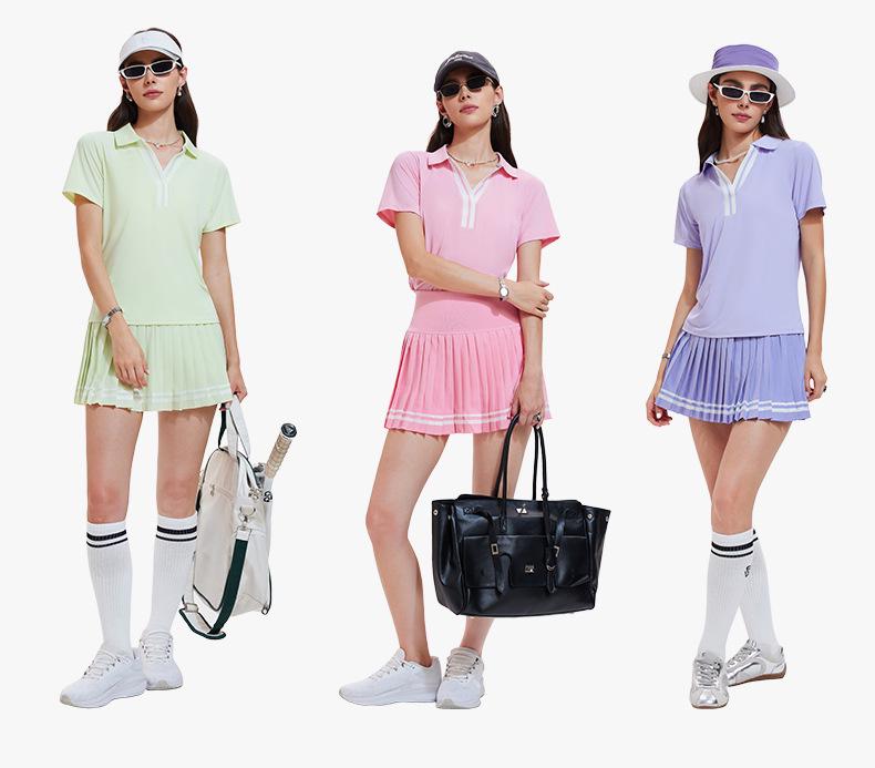 Cai Jue Women's Quick-Dry Short Sleeve Polo for Outdoor Sports & Fitness