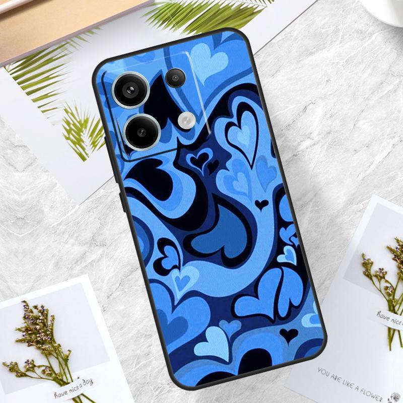 Brown Purple Hearts Swirl Pattern Case For Xiaomi Redmi Note 14 13 12 11 10 9 15 Pro Plus Redmi 13C 14C 15C 10C 12C 15 Cover
