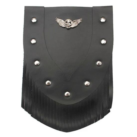 Motorcycle Fender Mud Flaps Leather Tassel Skull Front Fenders Trim For Harley Sportster 883 1200 XL Softail Dyna FXD Universal