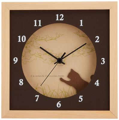 Wall Clock DECLOCK Verdure Cat Natural Width 22 X Height 22 X Thickness K-ART.JAPAN DC-3008 4.5cm
