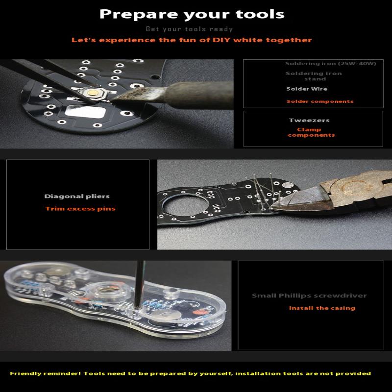 LED Rotující Gyroskop DIY Kit SMD Pájení POV Rotace Barevná Dioda Světelný Tréninkový Gyroskop Kit Sada pro Pájecí Praxi