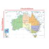 Mappa Inghilterra Mappa Australia Mappa Amministrativa Strumenti per l'Educazione Geografica Decorazione Murale Materiale per Studio in Casa Studio Quadro Decorativo da Appendere