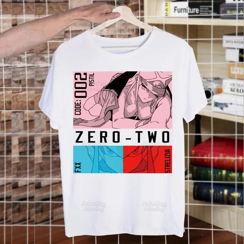 ZERO TWO Men's T-shirts Funny Hip Hop Summer Women Men Darling In The Franxx Anime Tshirts Streetwear Ulzzang Harajuku T-Shirt