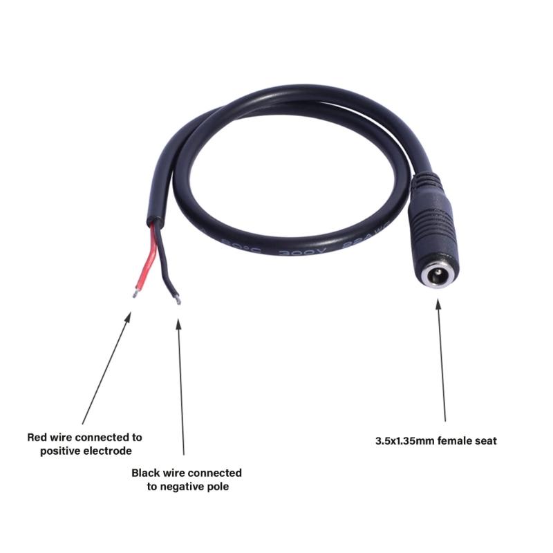 DC5V Power Connectors Cables 3.5mm x 1.35mm Barrels Female Plug for High Power Equipment
