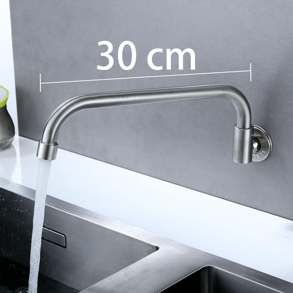Kitchen Faucet Stainless Steel Wall Mounted Single Cold Water Faucet Lower Curve Faucet Wall Sink Water Tap Premium Quality