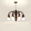 Retro Nordic LED Chandeliers Walnut Color Pendant Lights for Bedroom Living Dining Room Home Decor Stylish Hanging Lamp