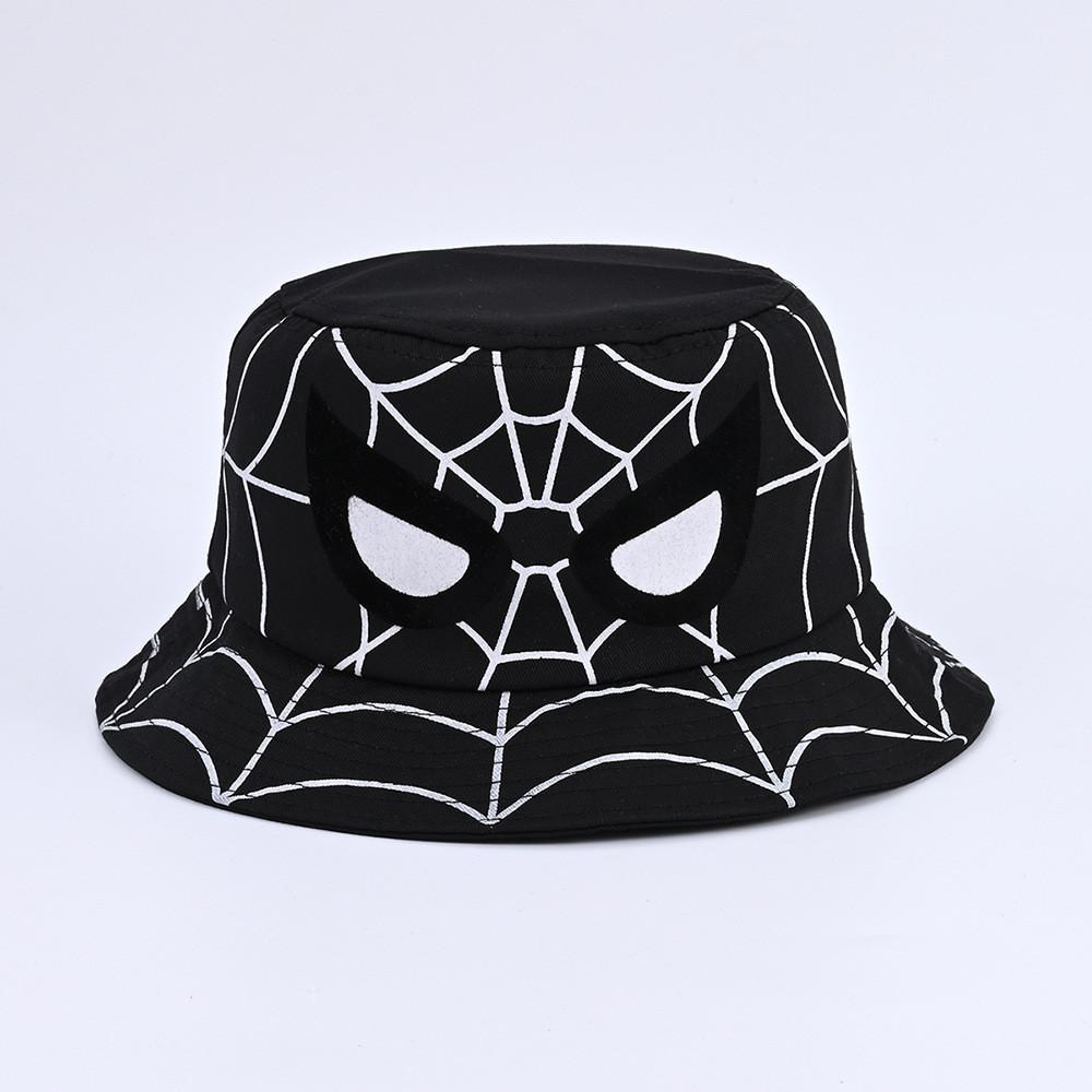 Fisherman Cartoon Spider Hat With Breathable Cotton For Kids Outdoor Casual Wear